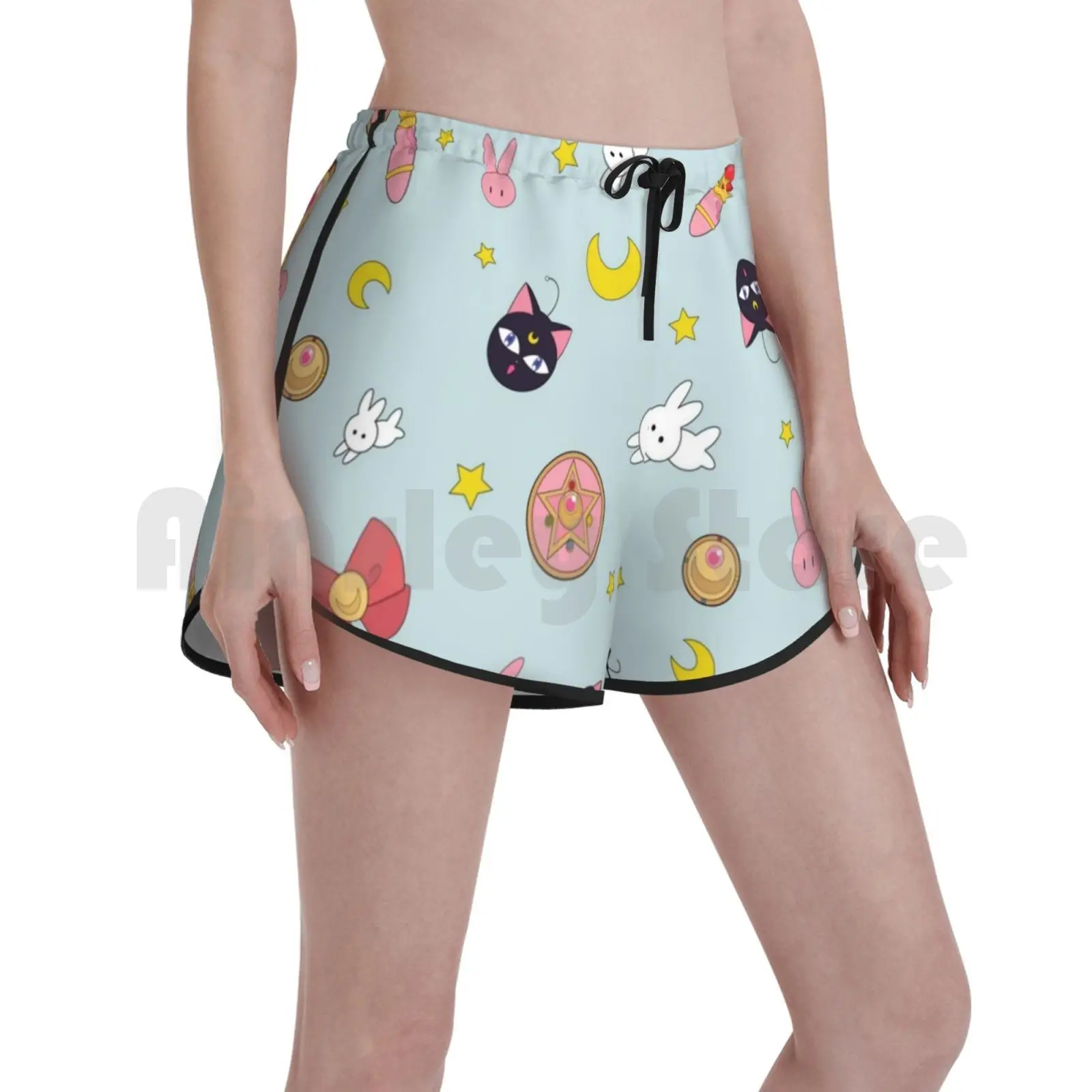 

Пляжные шорты с Сейлор Мун, Шорты для плавания, быстросохнущие женские пляжные шорты, Супер Сейлор Мун крастал