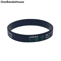 obh 1pc joshua 1 9 be strong and courages do not be afraid silicone bracelet