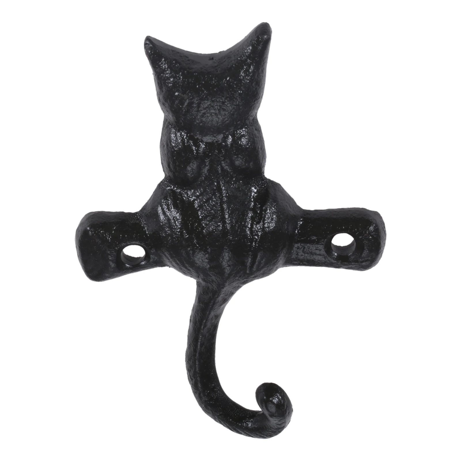 DRELD Cat Single Hook Wall Plaque Home Garden Outdoor Hanging Decor Cast Iron Country Cottage House Key Hanger Coat Hat Racks