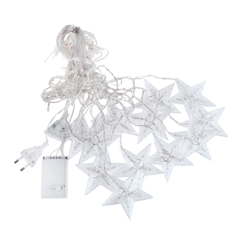 Curtain LED String Light Fairy Icicle 35M Star Christmas Garland Wedding Party Window Outdoor Decoration | Освещение