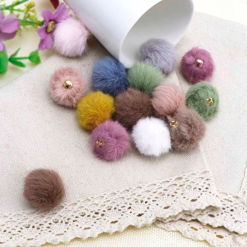 20 шт 20 мм имитация Hairball помпон милый меховой шарик ручной работы DIY материал ручной работы волосы серьги шар ювелирные изделия кулон
