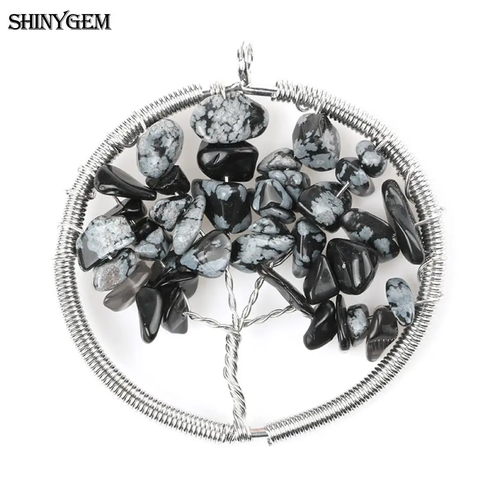 Кулоны из нержавеющей стали ShinyGem подвески натурального камня дерево жизни для
