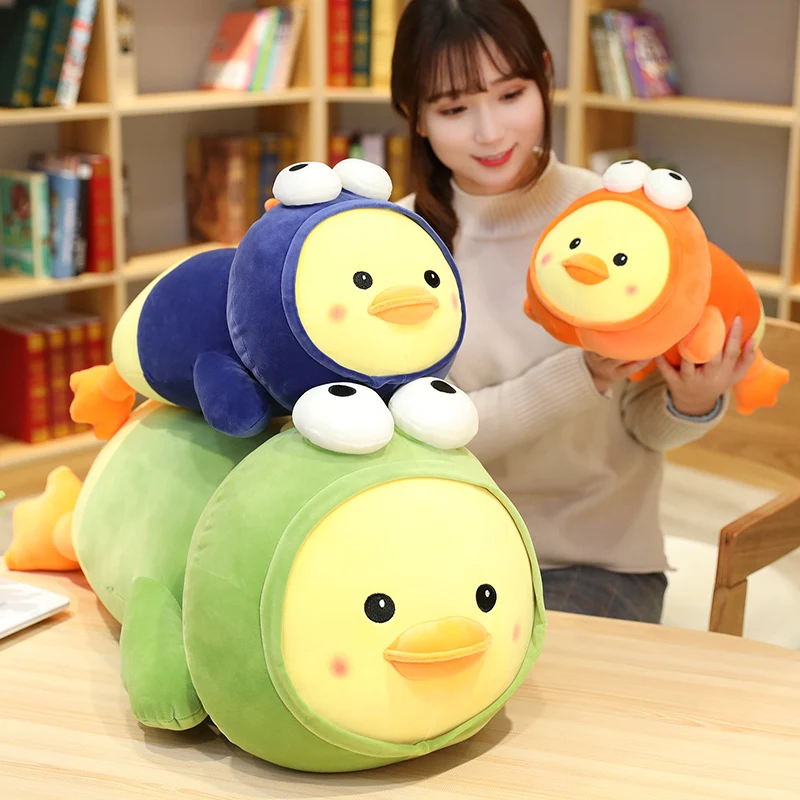 Лидер продаж милая Лежащая утка желтая лягушка мягкие хлопковые плюшевые