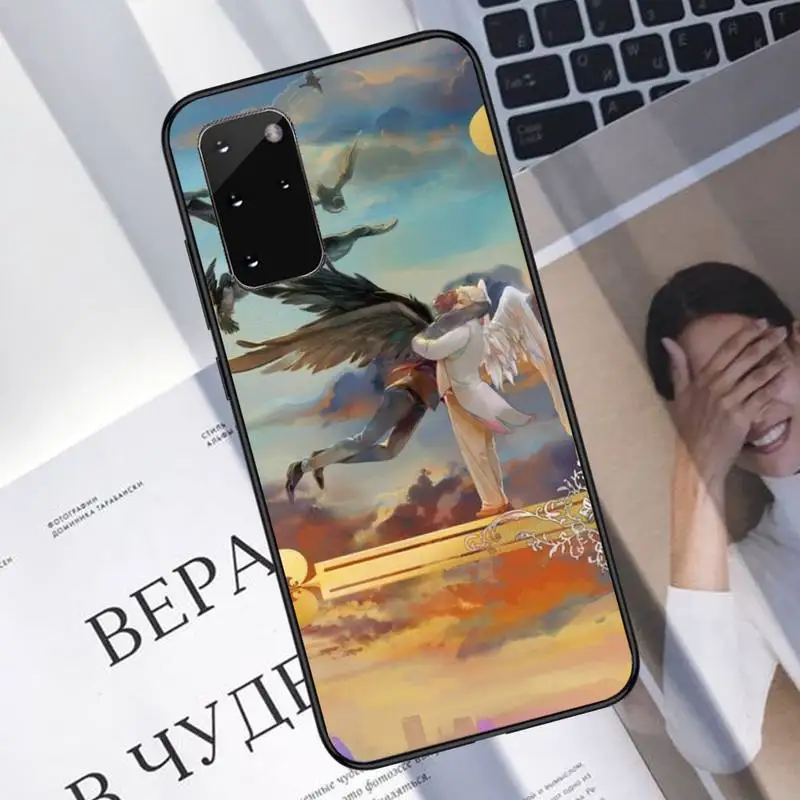 

Omens Angel and demon cartoon Phone Case For Samsung S6 S7 edge S8 S9 S10 e plus A10 A50 A70 note8 J7 2017