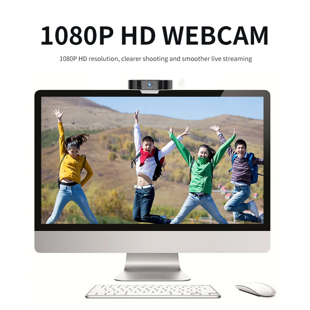 

Full HD Webcam 1080P Webcam with Microphone for Laptop or Desktop for live broadcast, remote teaching, online internet lessons