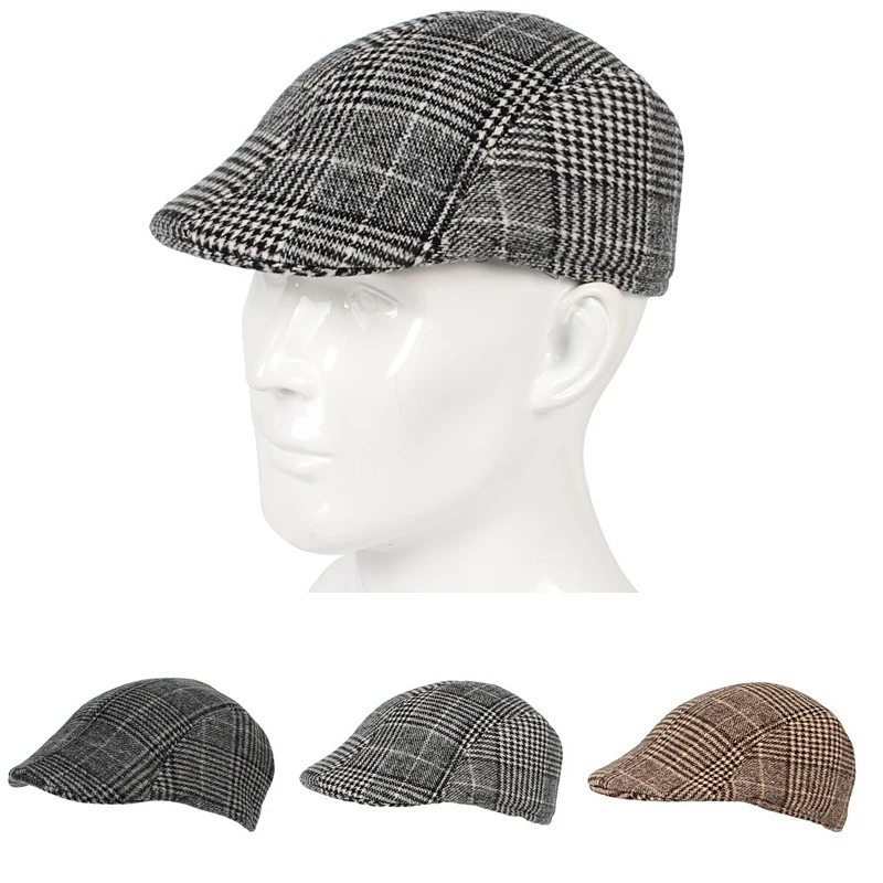 Кепка кепка газетчика для мужчин и женщин теплая твидовая восьмиугольная в стиле