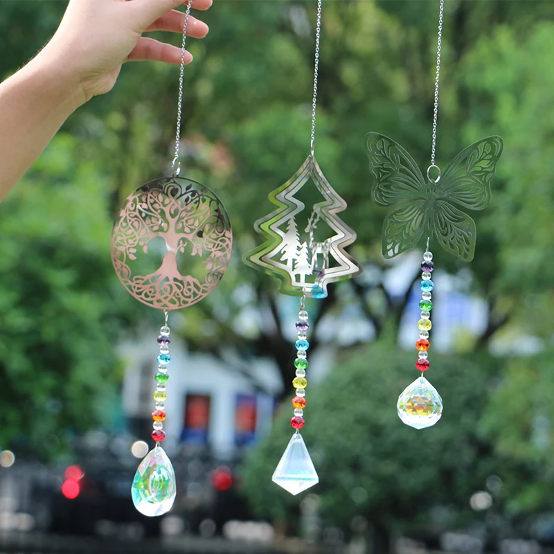 

1PCS AB Crystals Ball Prisms Suncatcher Hanging Ornament Rainbow Maker Home Garden Decoration