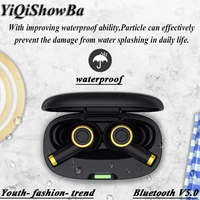 blue string p particle bluetooth headset stereo touch tws life waterproof movement headsets mini wireless headsets