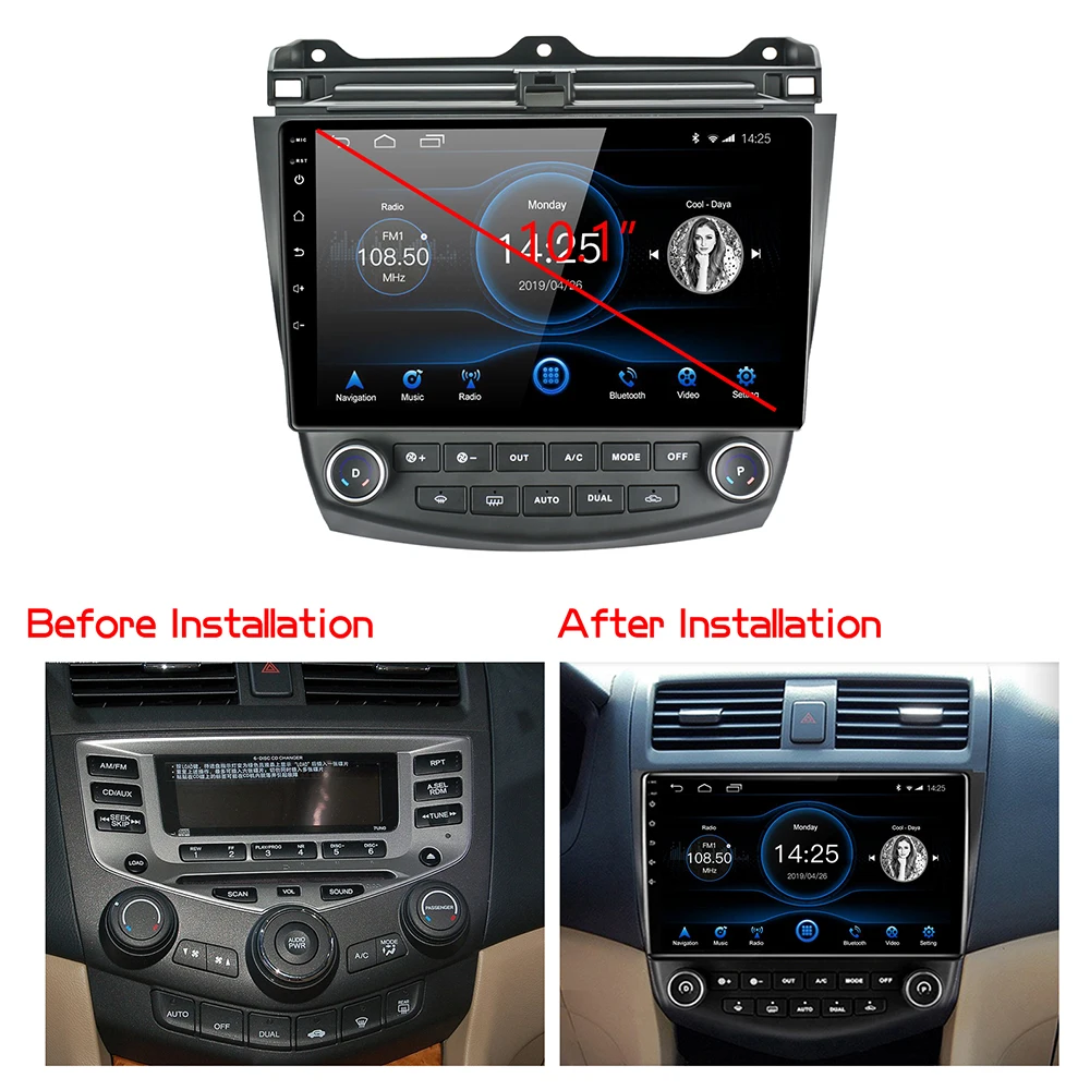 Автомагнитола DSP 2 ГБ + 32 Android 10 стерео IPS экран GPS Bluetooth Mirror Link плеер для Honda Accord 7th 2003