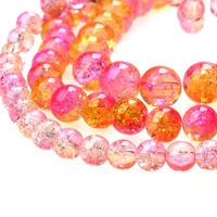 glass bead water red round 8mm10mm12mm cracked crystal stone spacers diy braceletnecklaceearring for jewelry making