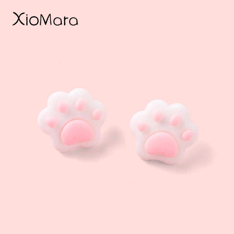 

Cute Cartoon Pink White Paw Enamel Pins Animal Badge Rubber Metal Brooch Hat Backpack Lapel Jackets Clothes Gift For Kids Friend