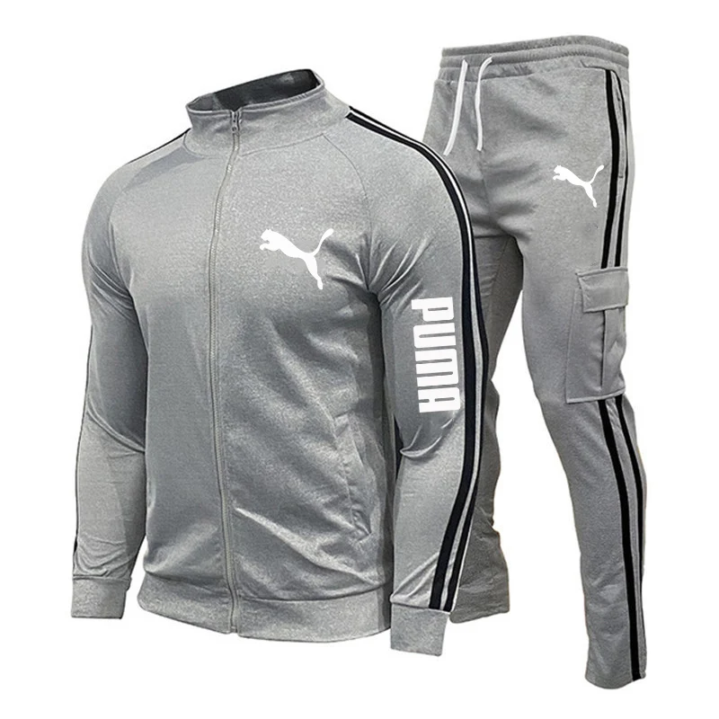 

New Brand Men Tracksuit 2 Pieces Men's Jacket Casual Zipper Jackets Sportswear+Pants Sweatshirt Sports Suit Men Sets Clothing