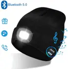 Шапка-бини унисекс, со светодиодный светкой, Bluetooth, беспроводная, бини с наушниками USB, с подсветкой, со встроенным стереозвуком HD