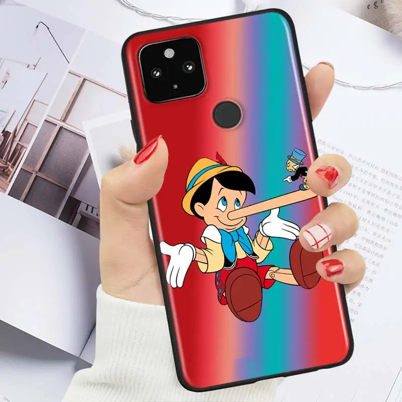 

Disney Pinocchio Shockproof Cover for Google Pixel 5 4 4A XL 5G Black Phone Case Shell Soft Fundas Coque Capa