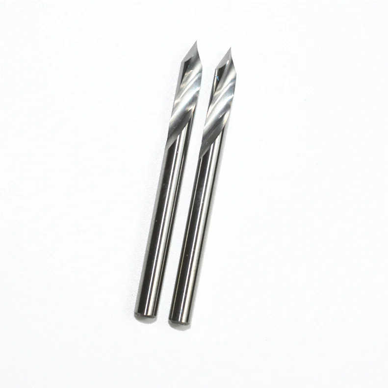 3,175 мм* 60 градусов* 0,1 мм- 1 Флейта гравировальный маршрутизатор бит, алюминий медь МДФ Дерево фреза, конус фреза - Длина режущей кромки: 2 pieces