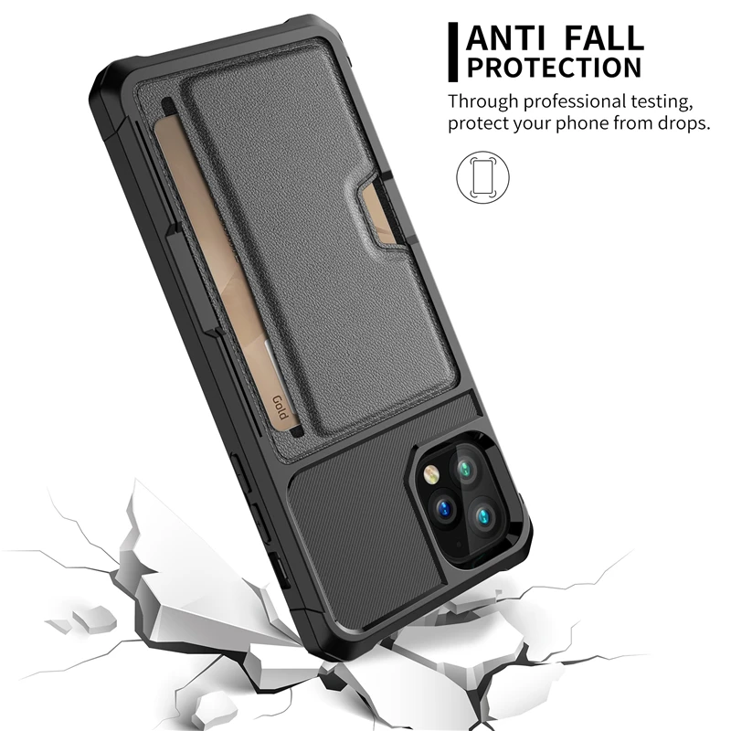 Противоударные кожаные магнитные Чехлы для Iphone 12 Pro Max Mini 11 Xs Xr X 6 7 8 Plus карманные