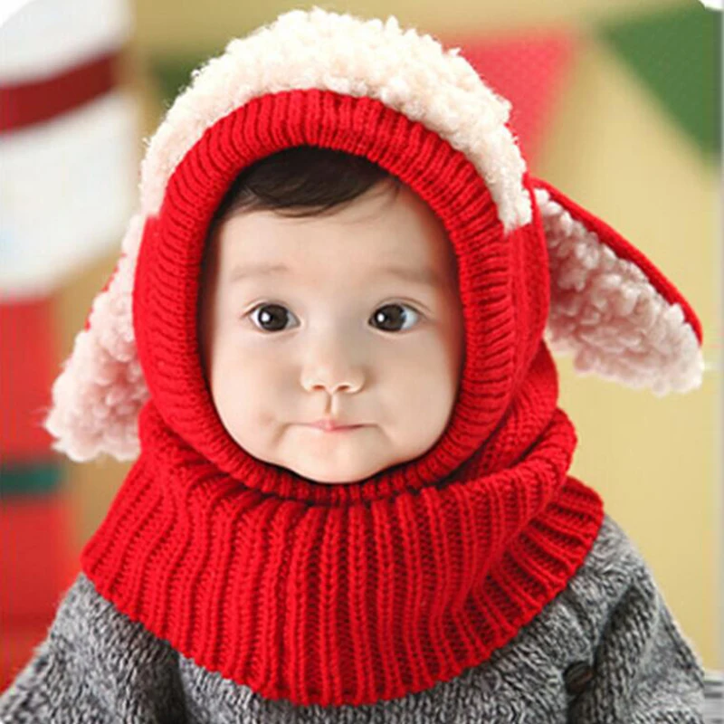 Mother Kids Baby Clothing Accessories Hats Caps Unisex Winter Knitted Infant Toddler Beanies Hooded Scarf Earflap Newborn | Детская