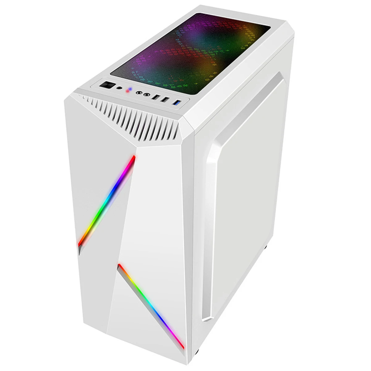 S SKYEE Прозрачный чехол для компьютера ПК игровая башня ATX аудио с 2 RGB меняющими цвет светильник полосы 350X170X420 мм