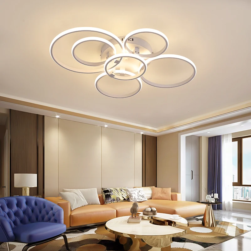 $45.00 NEO Gleam Modern led ceiling lights lamp New RC Dimmable APP Circle rings designer for living room bedroom ceiling lamp fixtures