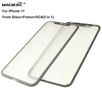 10pcs aaa 3 in 1 lcd screen front glassmiddle frameoca film for iphone 11 xr 8 plus 7 6s 6 plus 5s touch panel replacement