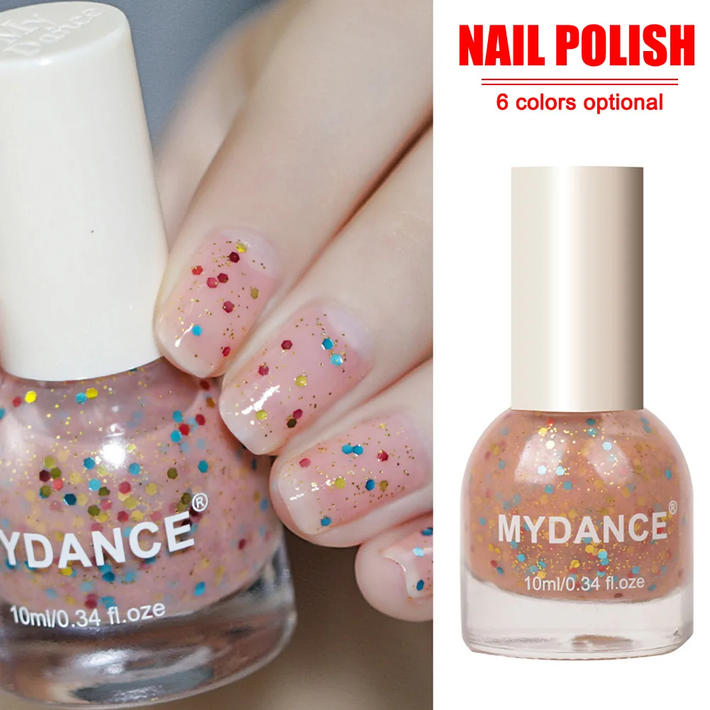 

Women Nail Polish Nail Glimmer Shell Glitter Lacquer Varnish Art Peelable 10ML Nails Polish KG66
