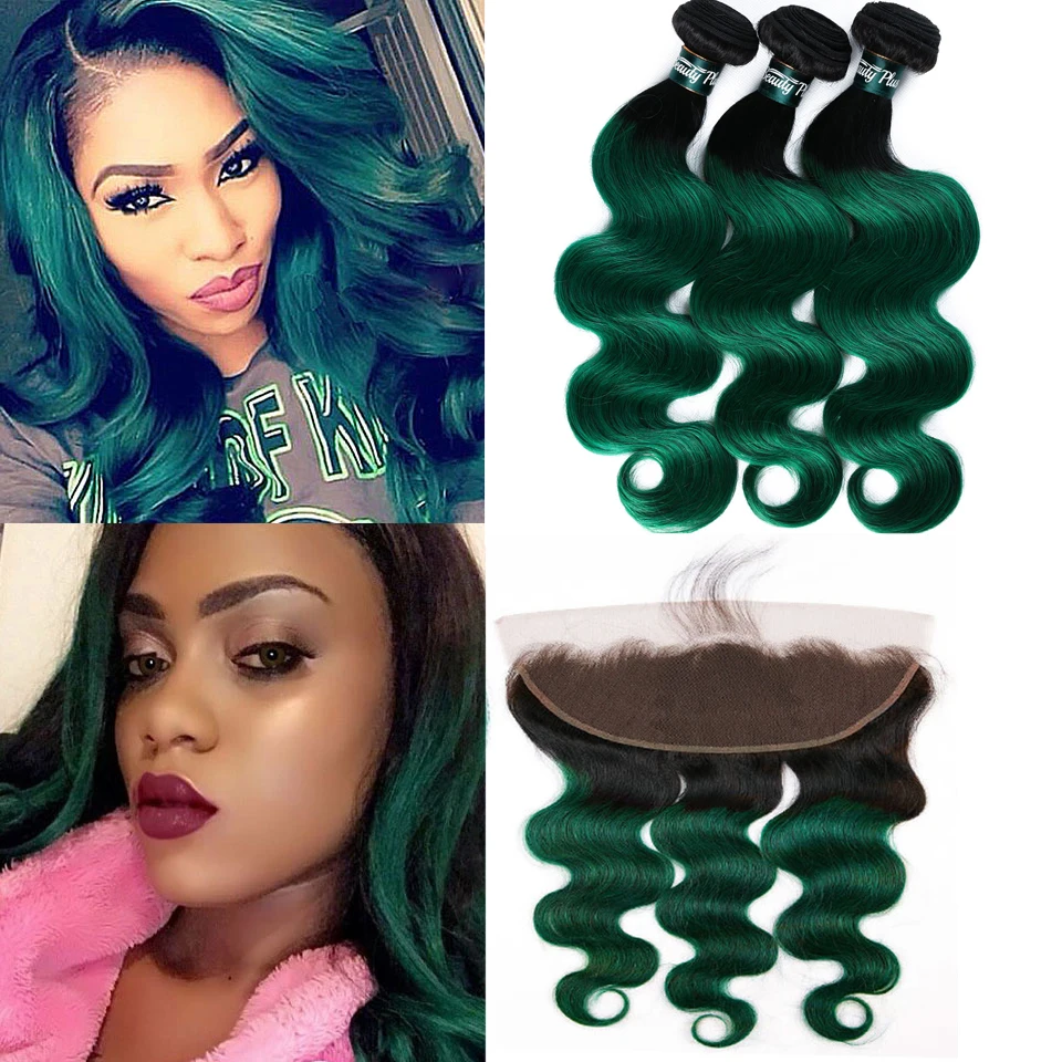 Бирюзовый пряди с купольными и фронтальными париками человеческие малазийские