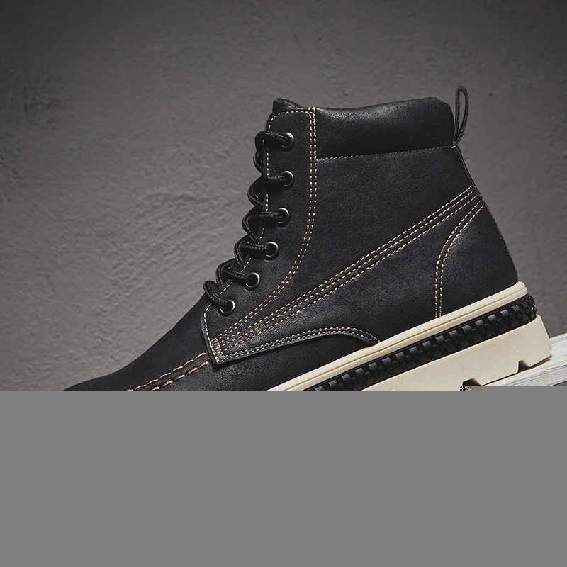 2019 г. 2020 ботинки высокие мужские полуботинки в британском стиле обувь