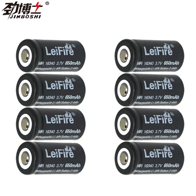 8X Battery 4X16340 650mah 3,7 v cr123a 16340 аккумуляторная батарея rcr123a 16340 литиевые батареи+ 4-слот, зарядное устройство для фонарика - Цвет: 8X Battery