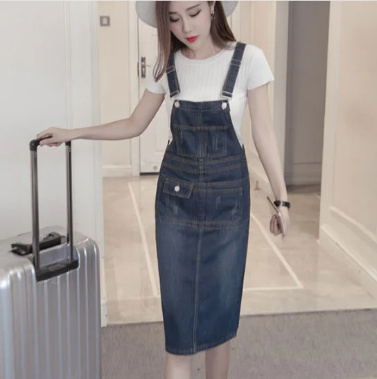 Женский джинсовый комбинезон средней длины элегантная Милая Повседневная