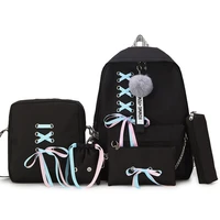fashion women backpacks 5 set school backpack korean design college school bags for teenage girls kids schoolbag shoulder bag