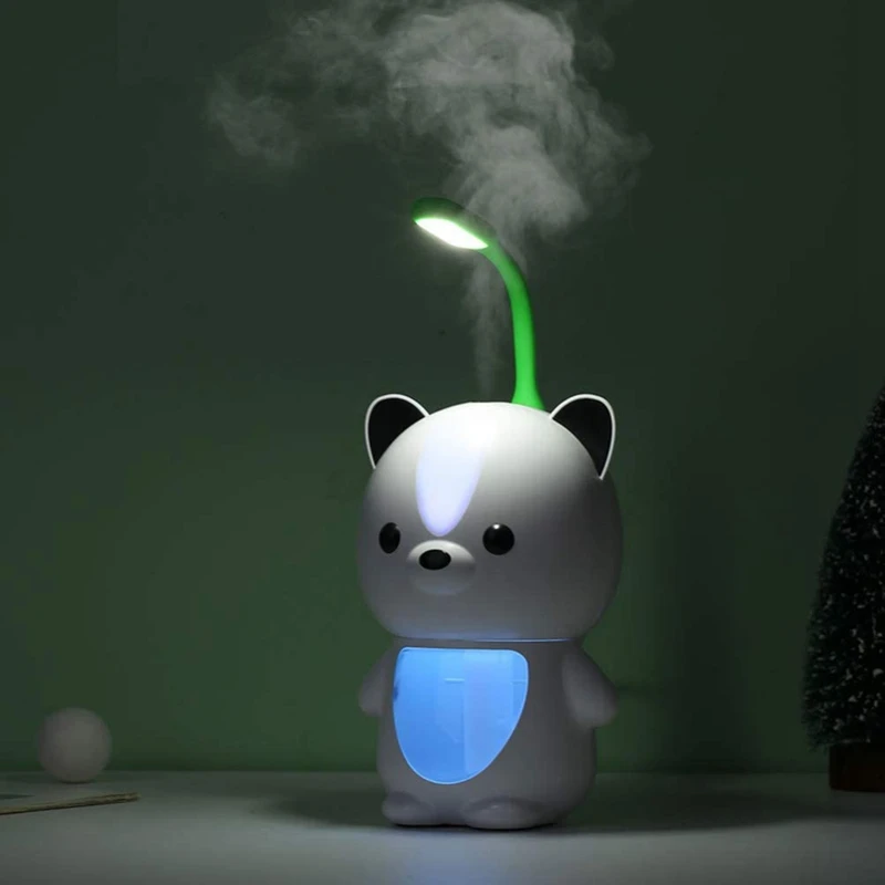 USB увлажнитель воздуха с мультяшным медведем цветной светодиодный ночник