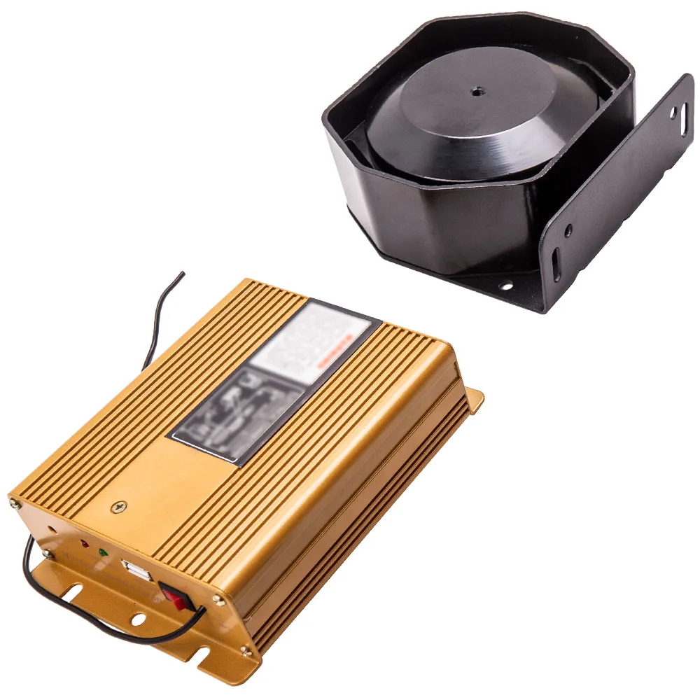 

12V 400W 8 Sound Car Fire Warning Alarm Alarming Horn Speaker Kit W/ MIC System
