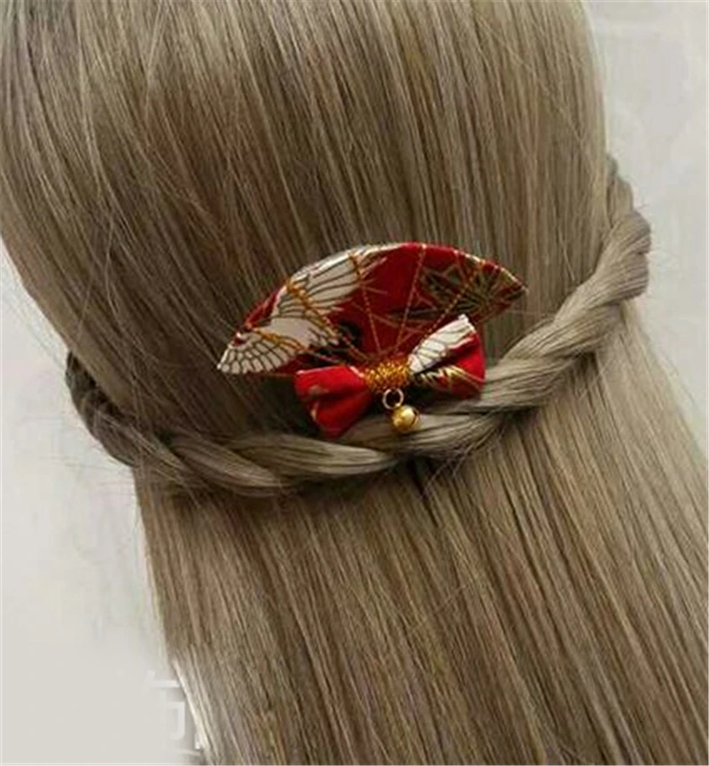 Заколка для волос в форме японского веера ручной работы заколка кимоно Kanzashi Yukata