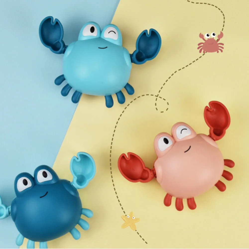 

3pcs Cartoon Bath Toys Crab Wind-up Baby Bathing Water Playing for Bathtub Inflatable Pool (Mixed Colors)