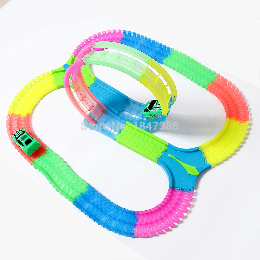 Волшебная DIY светящаяся гоночная дорожка 360 градусов каскадер петля светится в