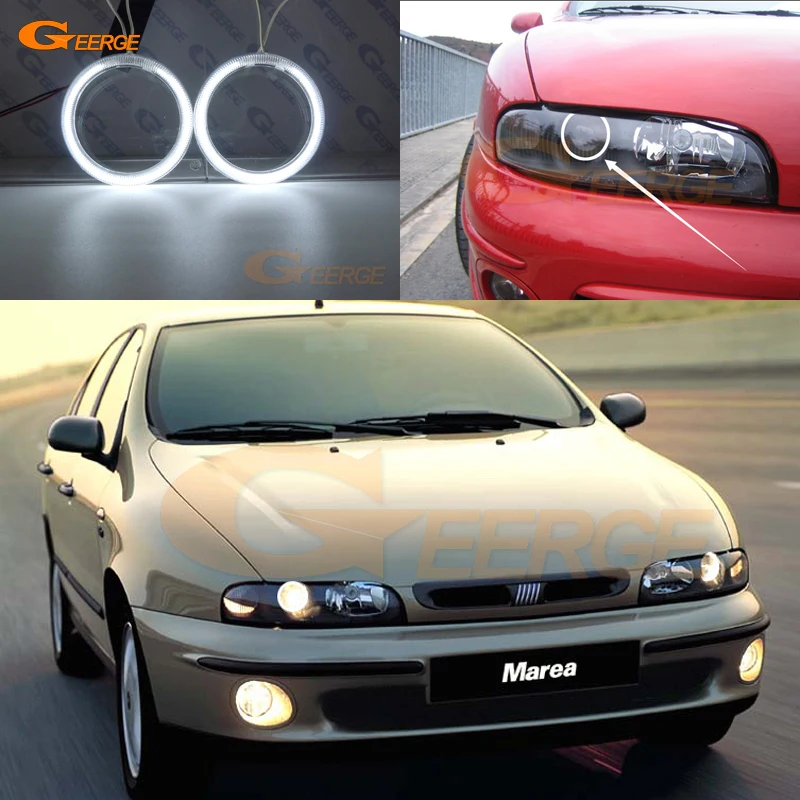

For Fiat Marea 185 1996-2002 projector headlight Excellent Ultra bright CCFL Angel Eyes Halo Rings kit car Accessories