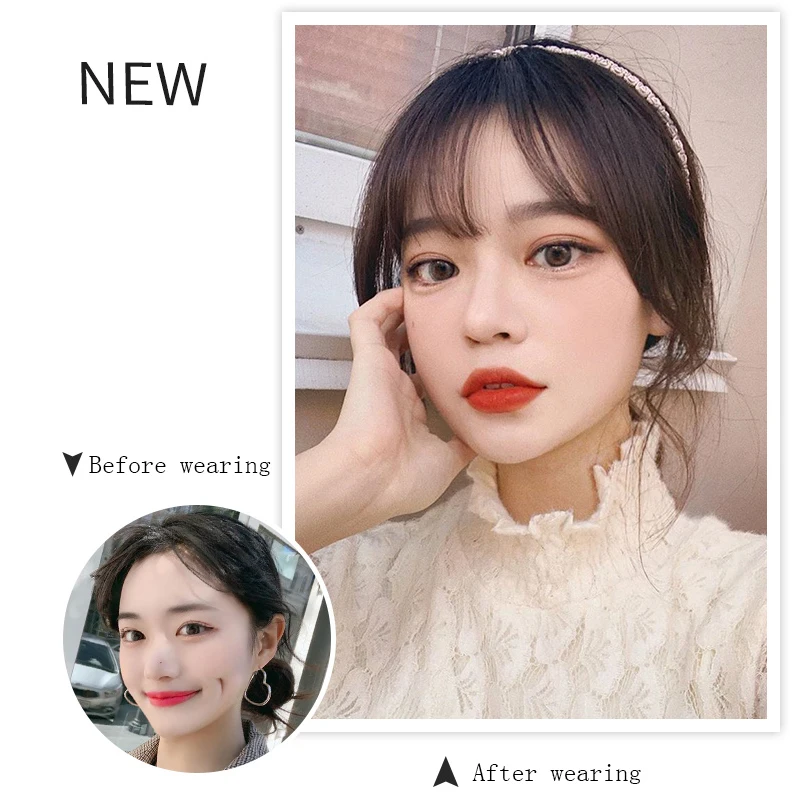 ALIADE 3D синтетические воздушные челки невидимые бесшовные женские короткие