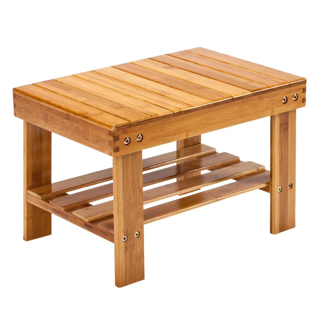 Modern Home Stool Children Kids Bench Stool Bamboo Wood Color With Strong Bearing Capacity in Bathroom Living Room Bedroom