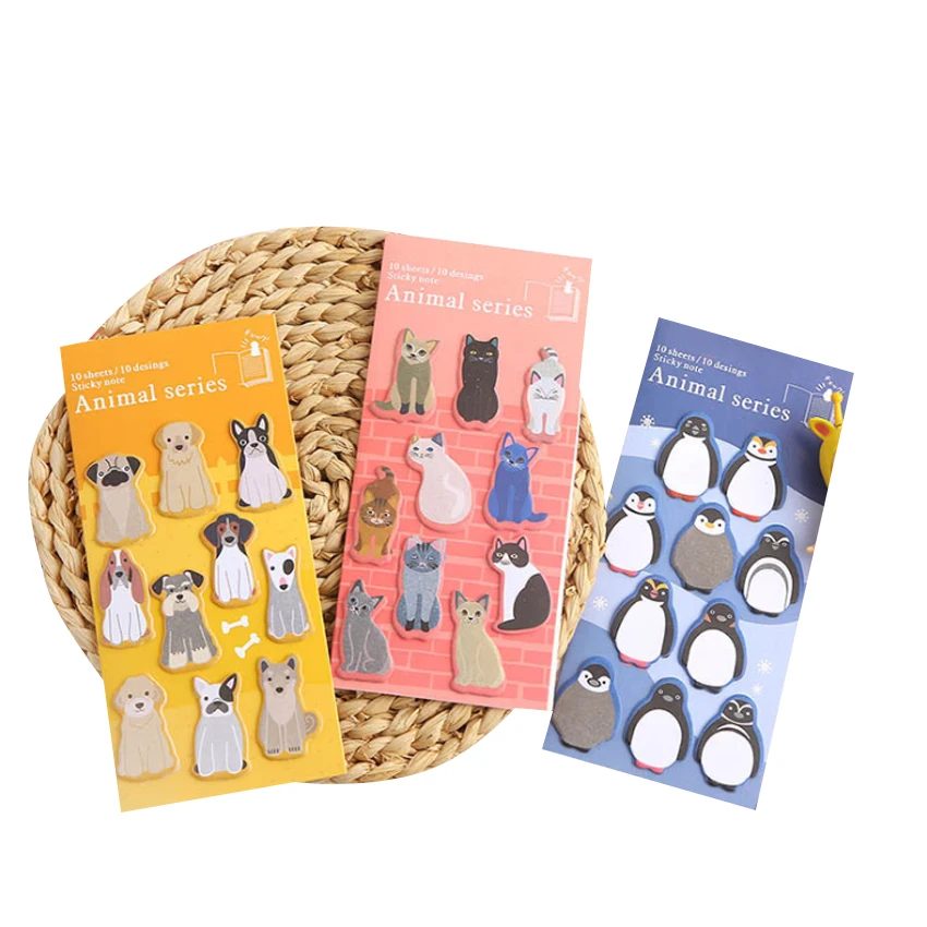 

3Pack/lot Creative cute zoo sticky notes Memo Pad Kawaii Scrapbooking Sticker Cute Sticky Notes Office School Supplies