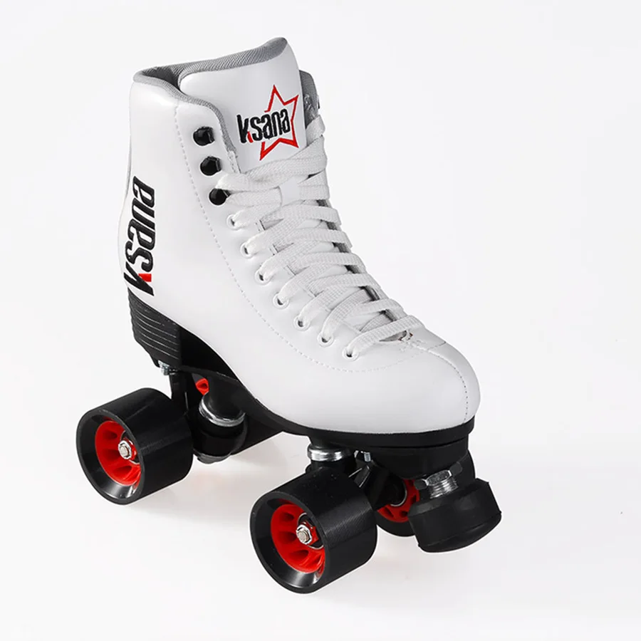 Ksana Speed Roller Skates Microfiber Leather Breathable Boot 4 Wheels Double Line Skating Shoes Professional Quad Patines | Спорт и