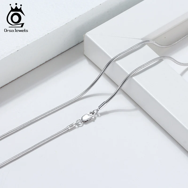 ORSA JEWELS итальянская 925 пробы Серебряная цепочка змеи 40 45 50 55 60 см многоразовая