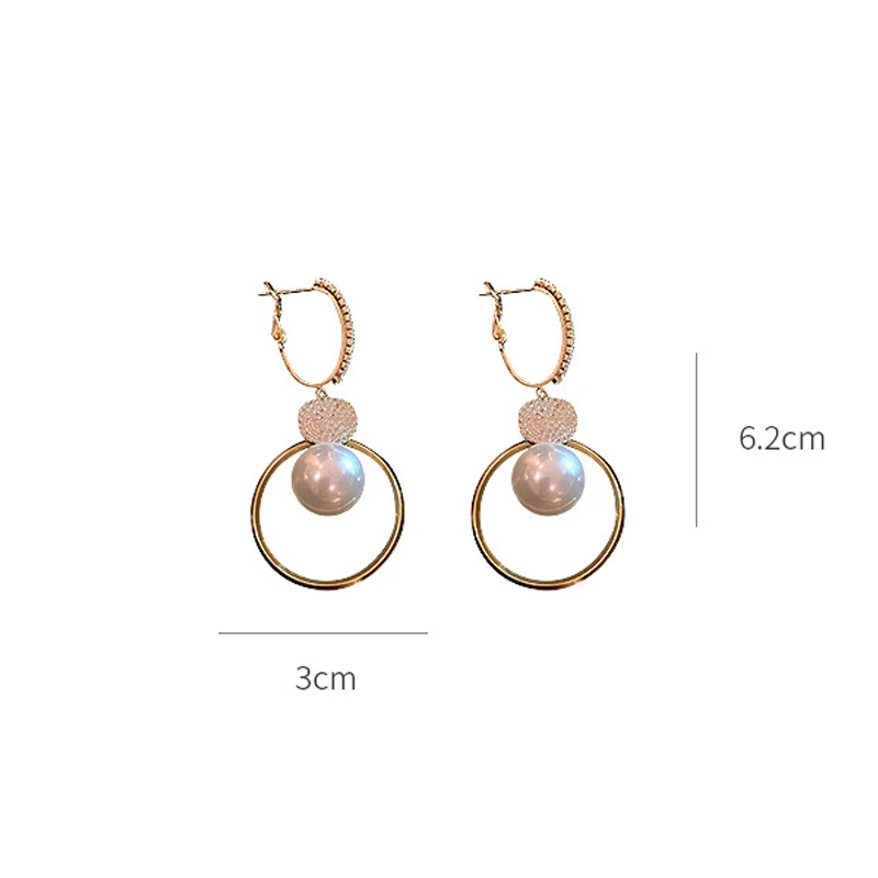 

2021 New Contracted Geometric Pearl Drop Earrings Senior Fashion Fine Pearl Elegant Lovely Women Earrings Jewelry