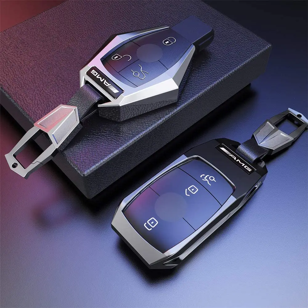 

Car Key Cover for Mercedes Benz, Zinc Alloy Keychain, Suitable for Benz Class A B C S R V GL and ML GLA, GLC, GLE, GLK, GLS, AMG