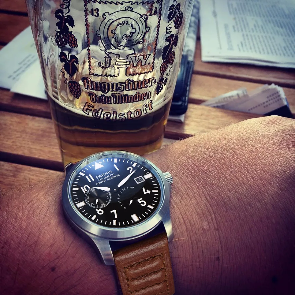 Мужские автоматические механические часы Parnis горячая распродажа 47 мм деловые