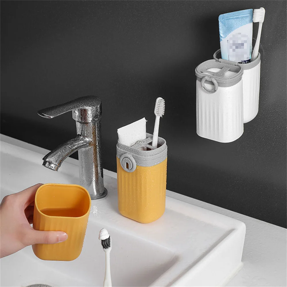 New Toothbrush Holder Magnetic Multifunctional Cup Travel Portable Wall Mount Storage Box With Suction | Дом и сад