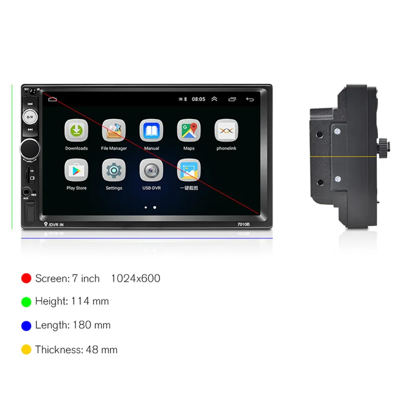 7010b обновления Авто универсальный navigatiespeler 7 дюймов Android 8.1MP5 Bluetooth Радио