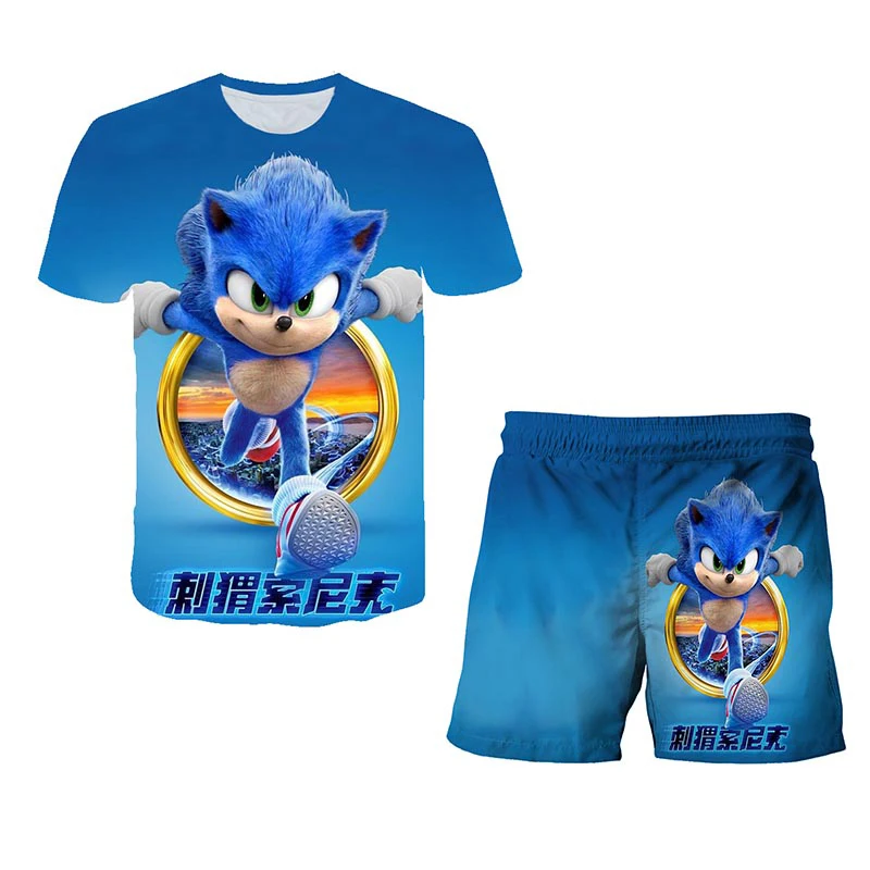 

Children's Clothing Suit Jacket With Pants Suit Sonic T-Shirt Girl T-Shirt, Shorts Sportswear Children, Super-Praise