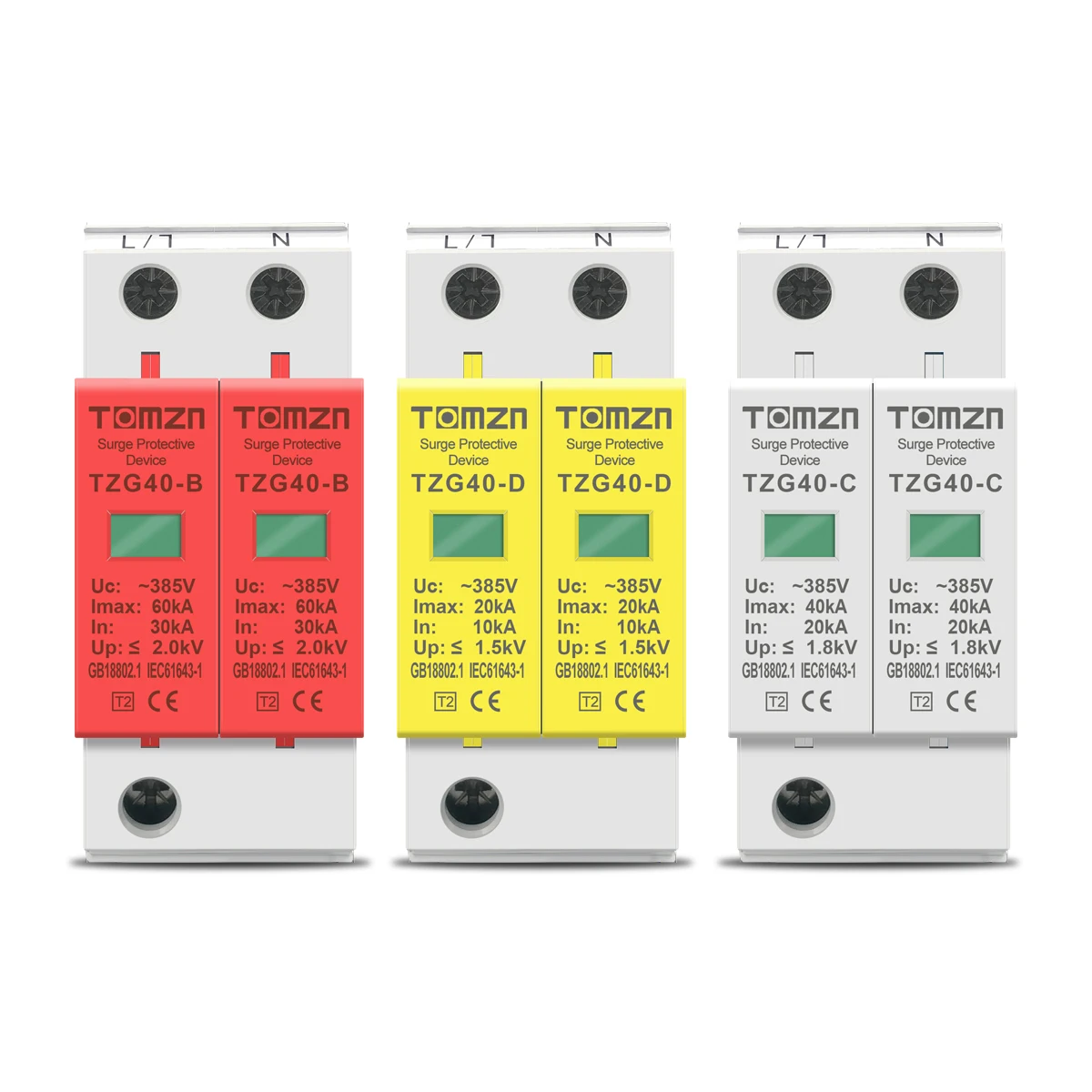 ac spd 1pn 20ka 40ka 60ka 275v 385v house surge protector protection protective low voltage arrester device free global shipping