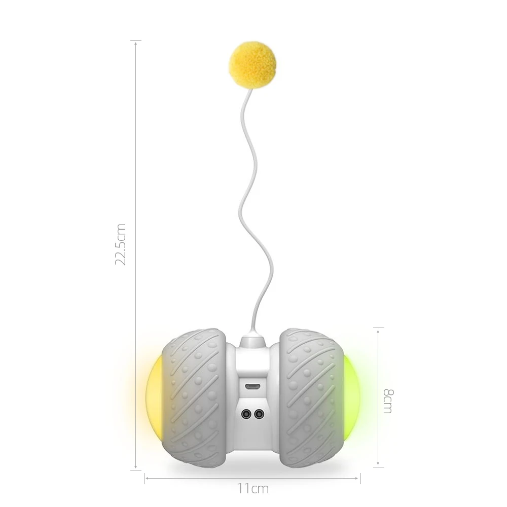 

Cat Toys Interactive Automatic Cat Rolling Toy for Cats Sense Obstacles Automatically with Colorful Light Feather Ball