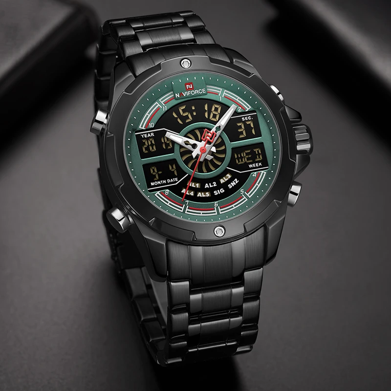 NAVIFORCE Top Brand Men Watches Stainless Steel Quartz Watch Chronograph Military Clock Sport Wrist Relogio Masculino | Наручные часы